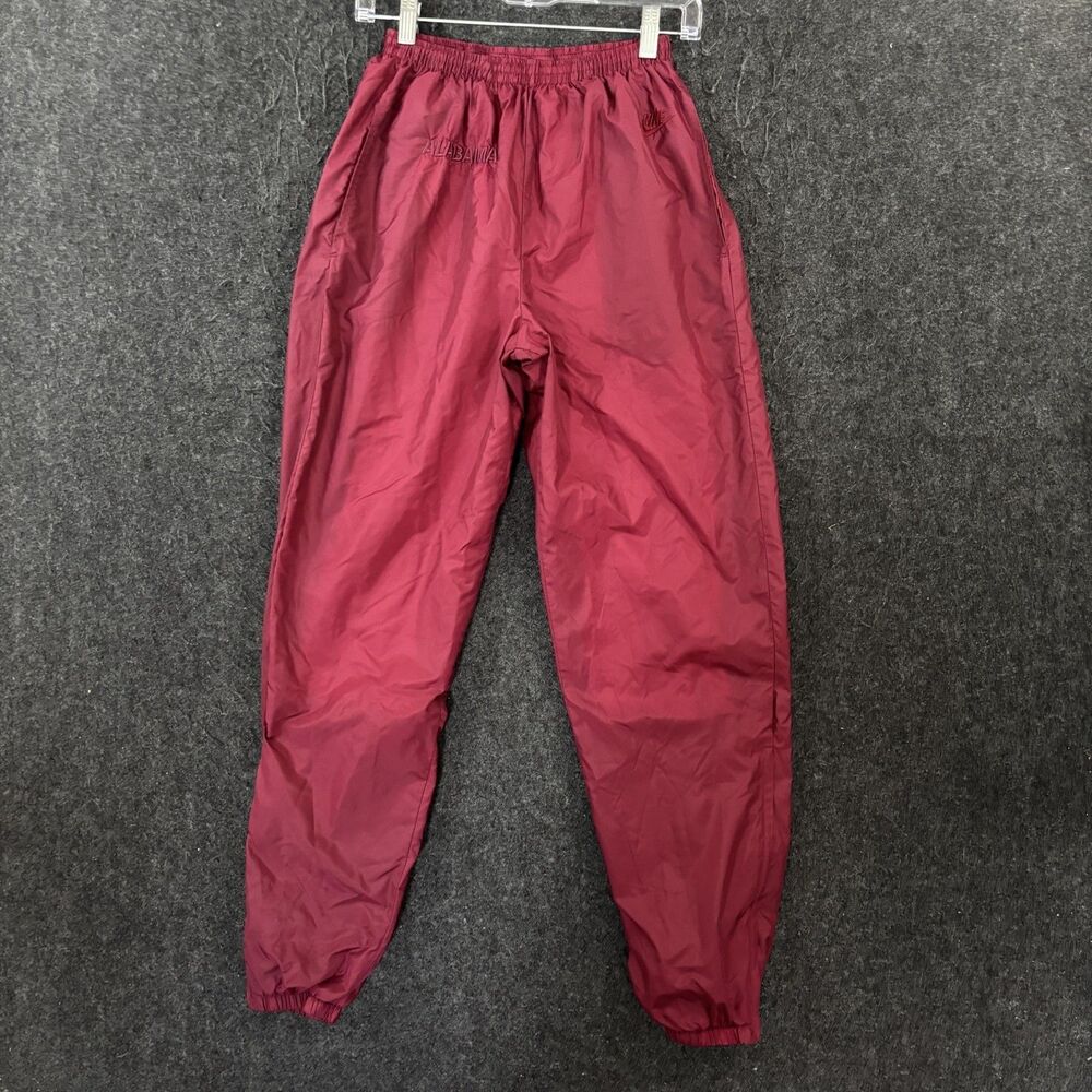 Vintage Alabama Crimson Tide Pants Men's Small Red Nike Nylon Warm Up Football